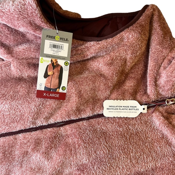 Free Country Repreve Reversible NWT Purple Maroon Vest Fleece Lined Size XL - Picture 9 of 9